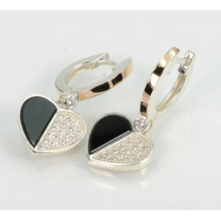 Срібні сережки з золотими пластинами