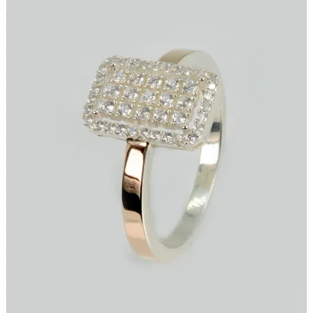 Срібна каблучка з золотими вставками