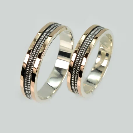 Пара срібних обручок з пластинами золота